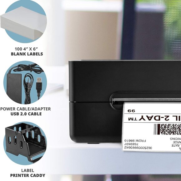 Logia Thermal 300 DPI Label Printer Barcode Shipping Labels Lk. NEW - Picture 5 of 7